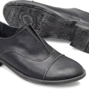 Born Forato Black Cap Toe Leather Slip On Shoes Sz 9.5